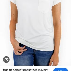 Grace & Lace Ivory Short Sleeve Pocket Tee